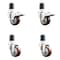 Service Caster 3 Inch 316SS Maroon Poly Swivel 1-3/4 Inch Stem Caster Lock Brake SCC, 2PK SS316TTLEX20S314-PPUB-MRN-2-S-2-134 - alternate 1